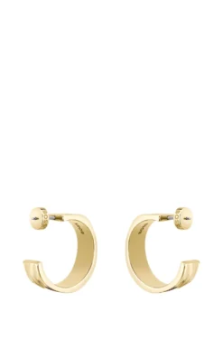 Gold-tone hoop earrings with ripple design