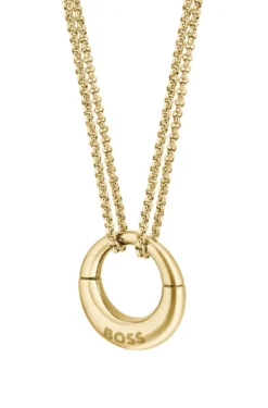 Gold-tone necklace with branded pendant