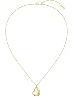 Gold-tone necklace with heart-shaped pendant