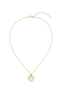 Gold-tone necklace with logo hoop