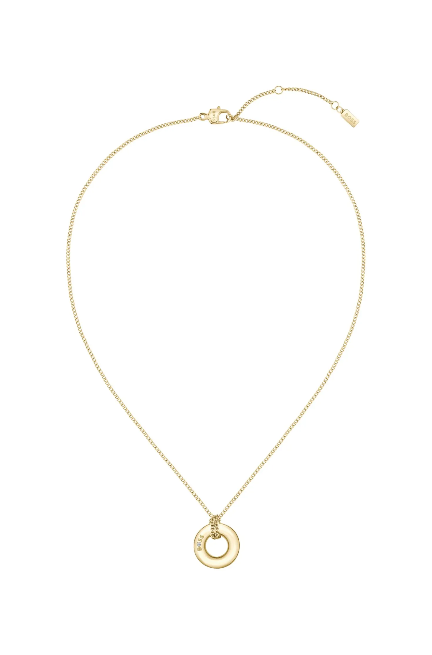Gold-tone necklace with logo hoop