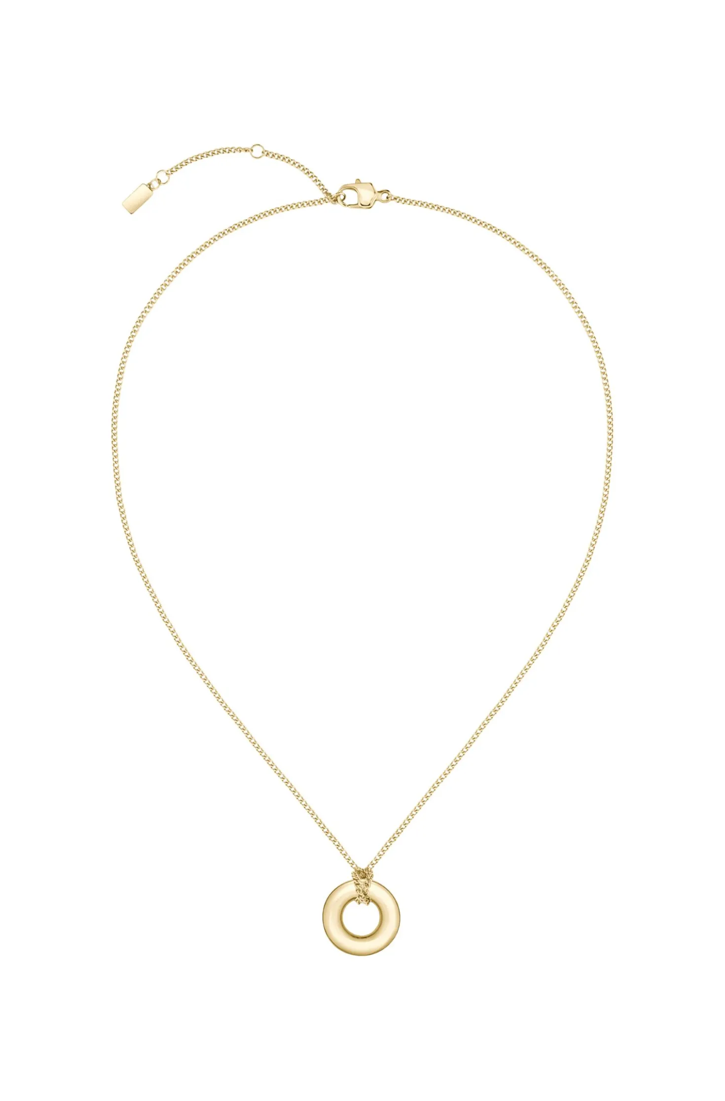 Gold-tone necklace with logo hoop