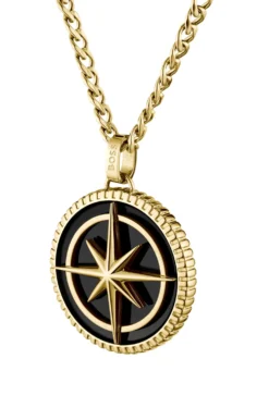 Gold-tone necklace with medallion pendant