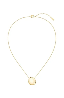 Gold-tone necklace with pebble-style pendant