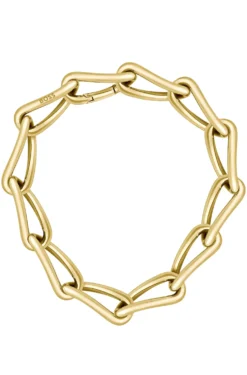 Gold-tone necklace with twisted tubular links