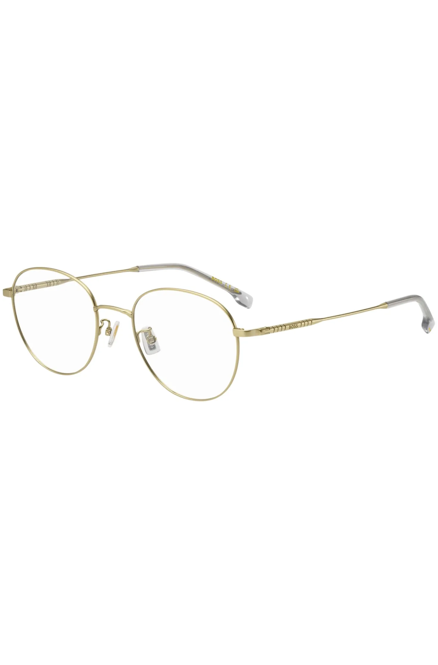 Gold-tone optical frames with tubular temples