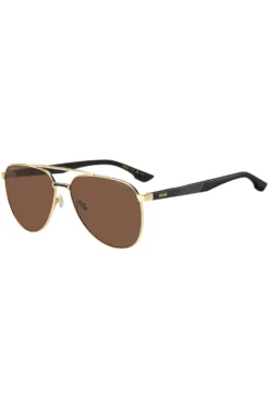 Gold-tone sunglasses with patterned temples