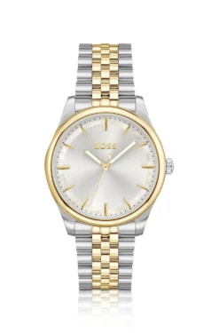 GRACEFUL Two-tone watch with mother-of-pearl inlay