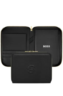 Grained black A5 conference folder with Double B monogram