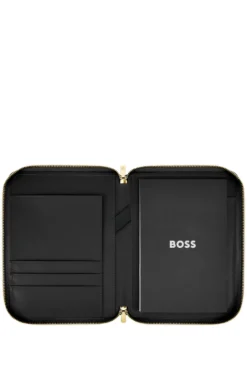 Grained black A5 conference folder with Double B monogram