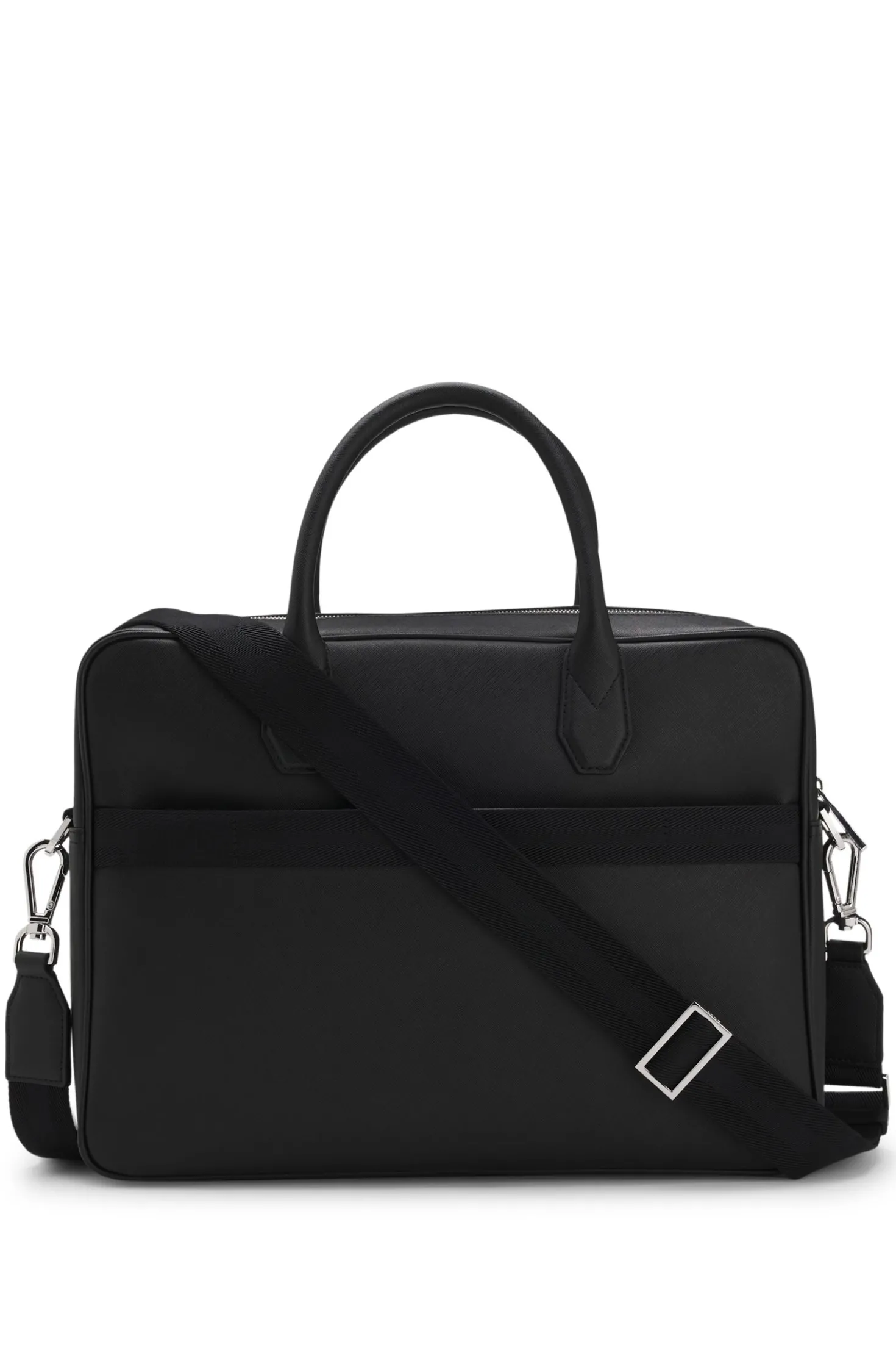 Grained document case with logo lettering