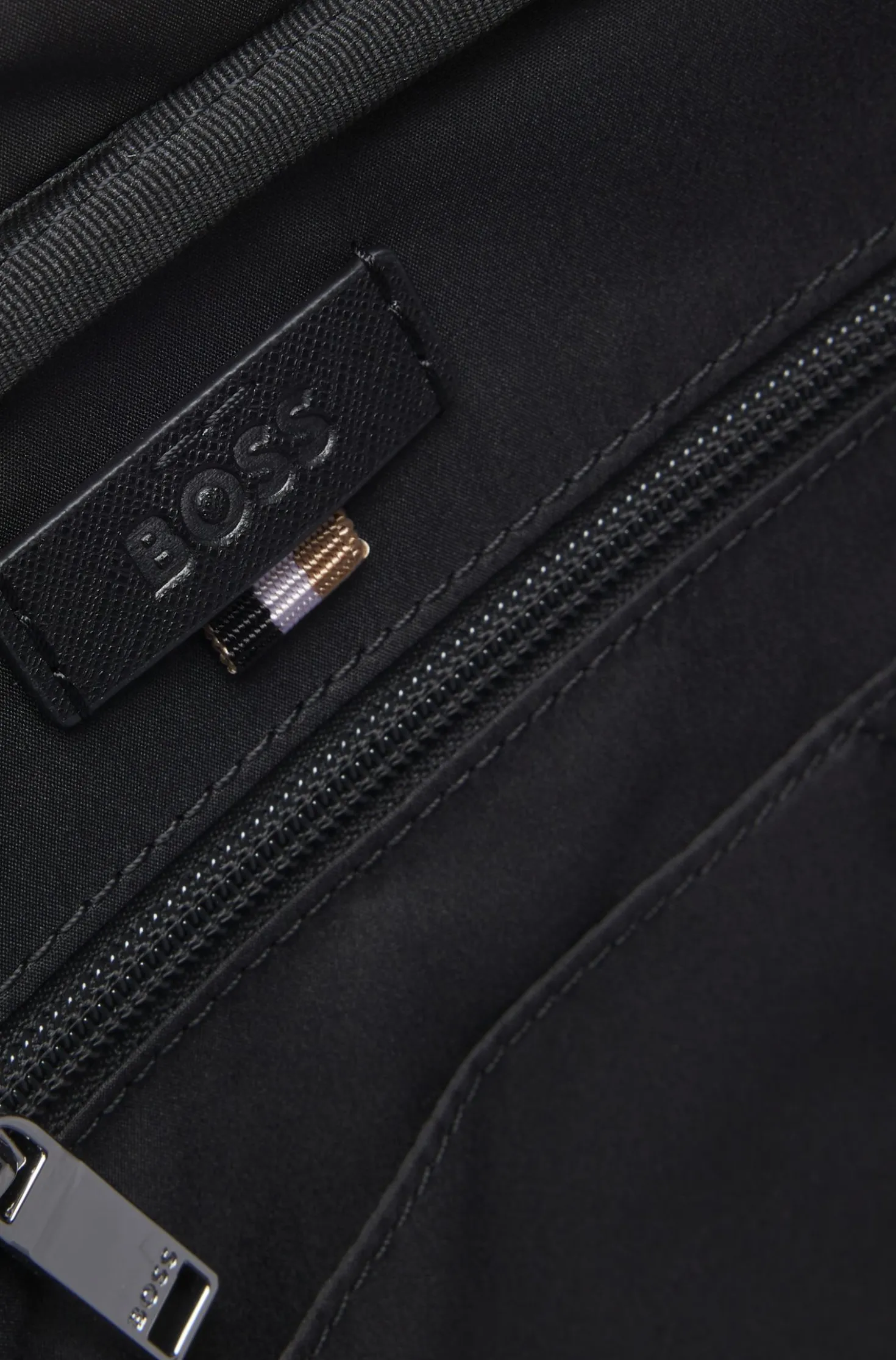 Grained document case with logo lettering