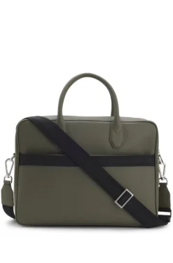 Grained document case with logo lettering