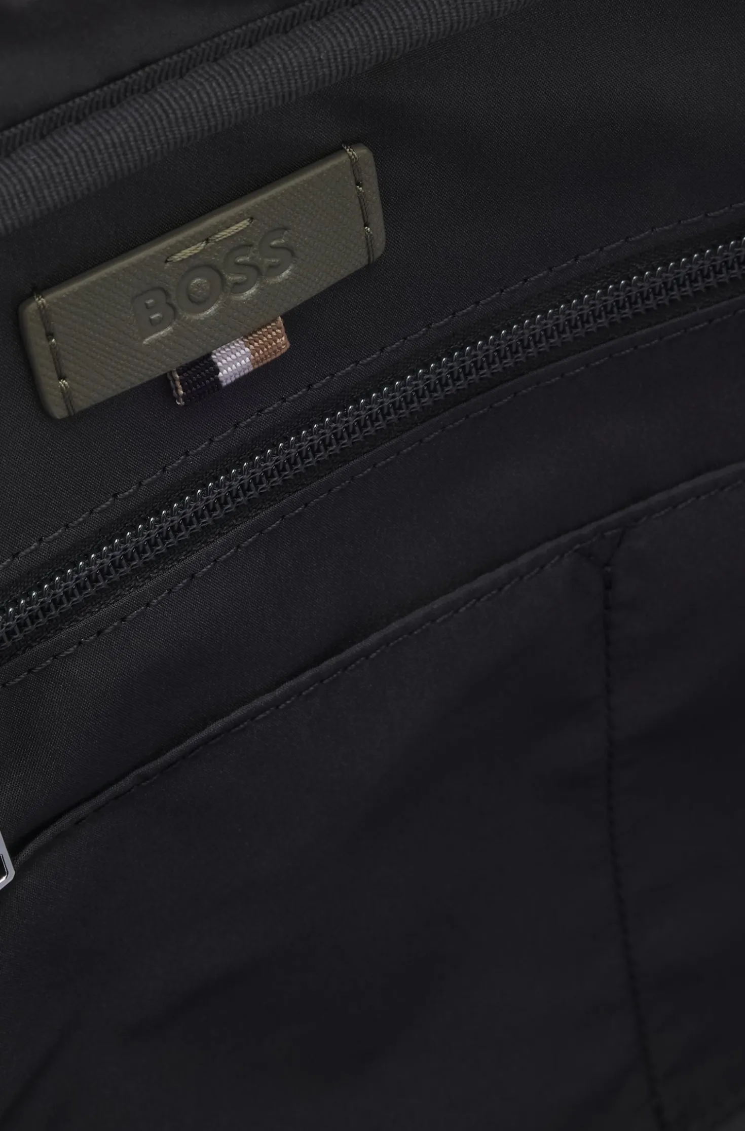 Grained document case with logo lettering