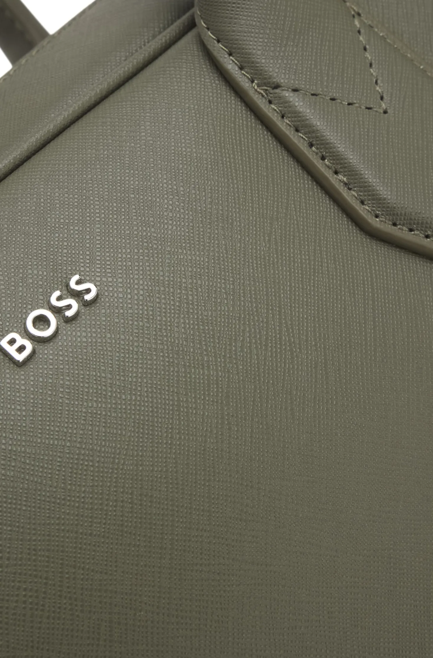 Grained document case with logo lettering