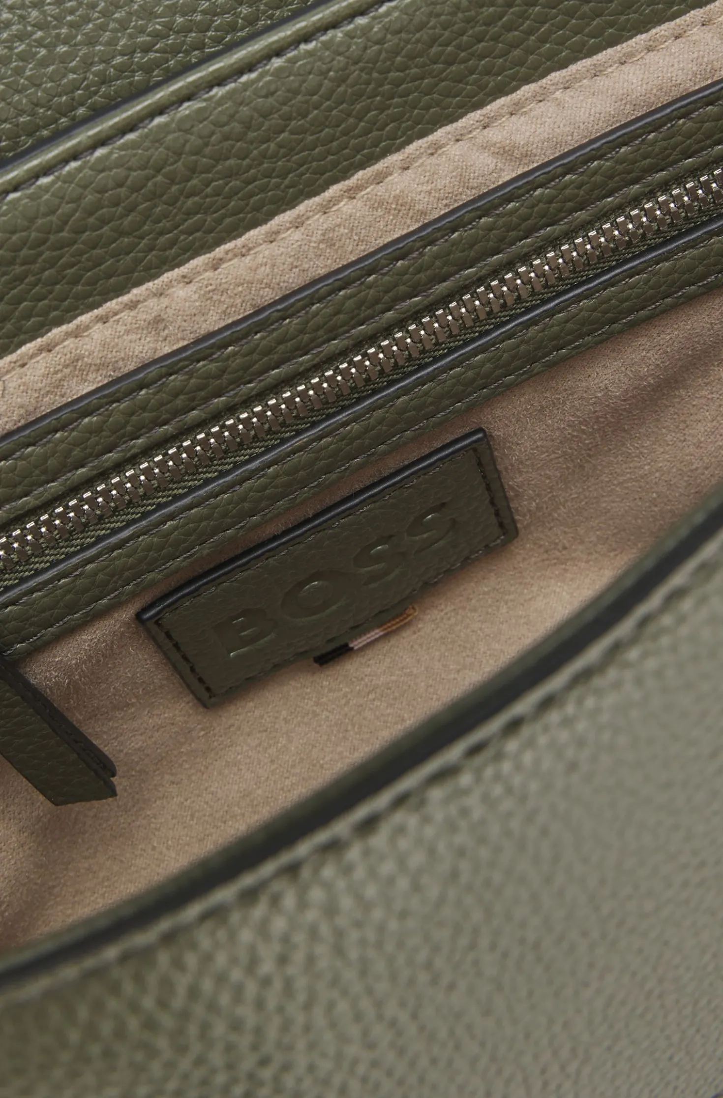 Grained faux-leather crossbody bag with Double B monogram