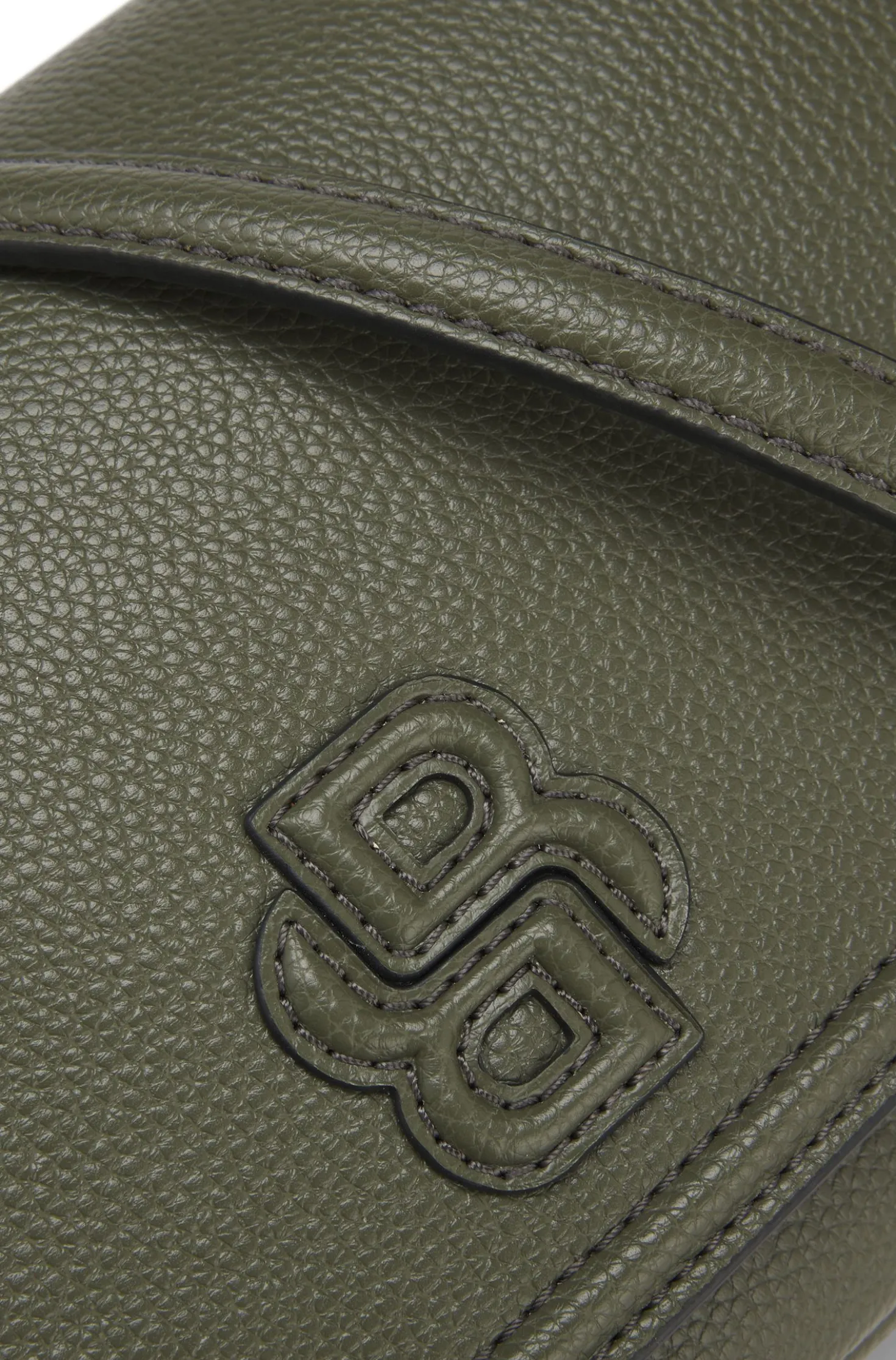 Grained faux-leather crossbody bag with Double B monogram