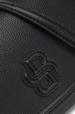 Grained faux-leather crossbody bag with Double B monogram