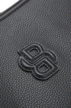 Grained faux-leather tote bag with Double B monogram