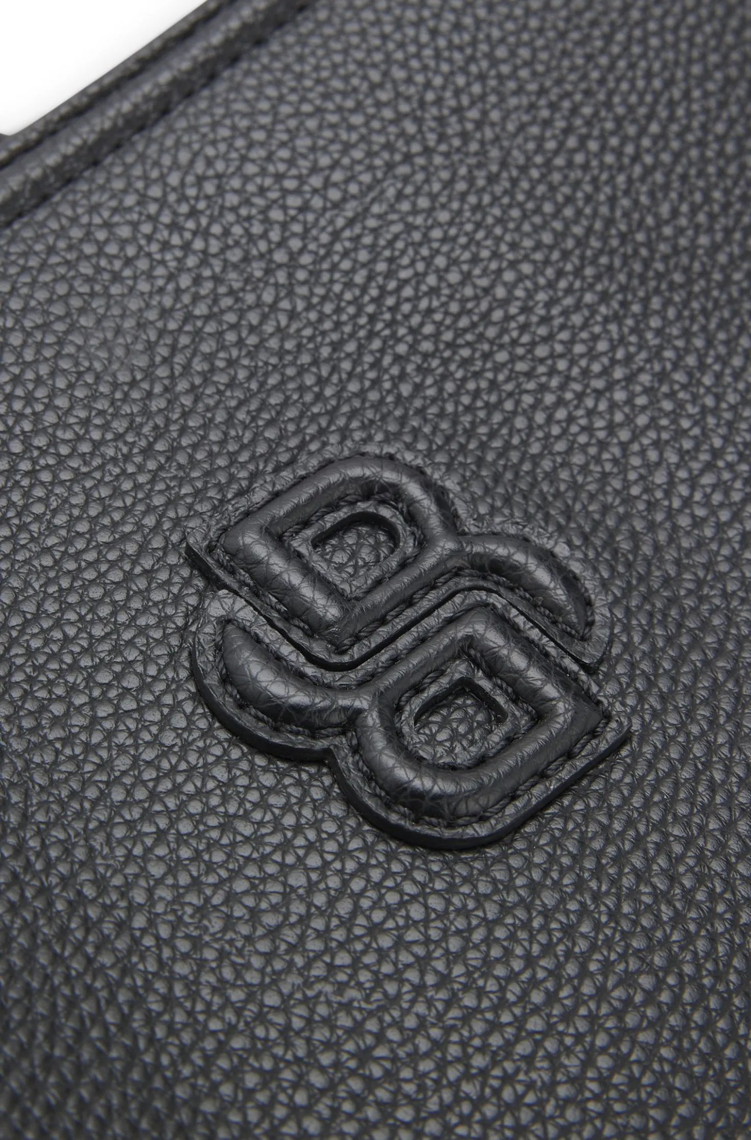 Grained faux-leather tote bag with Double B monogram