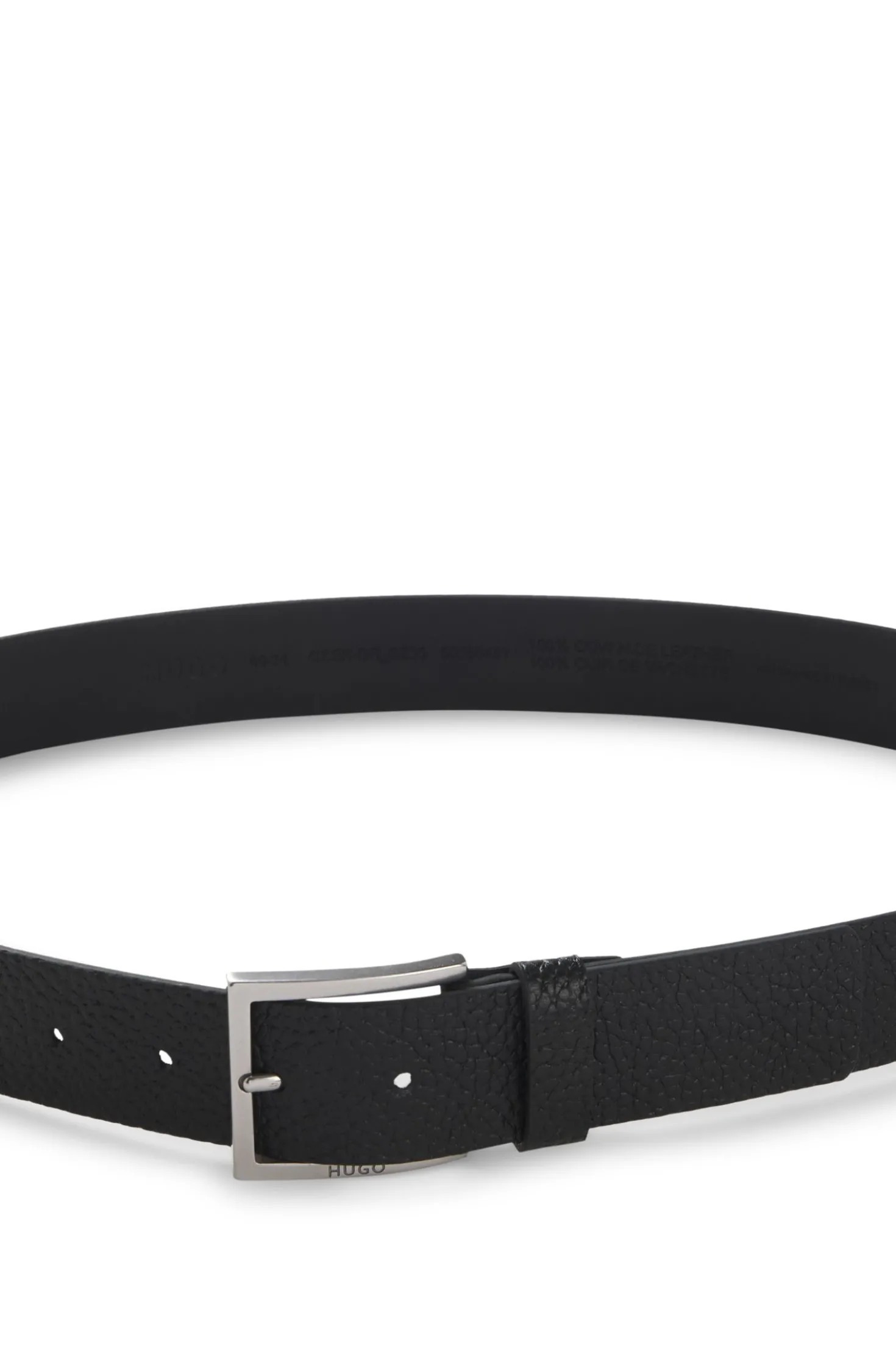 Grained leather belt