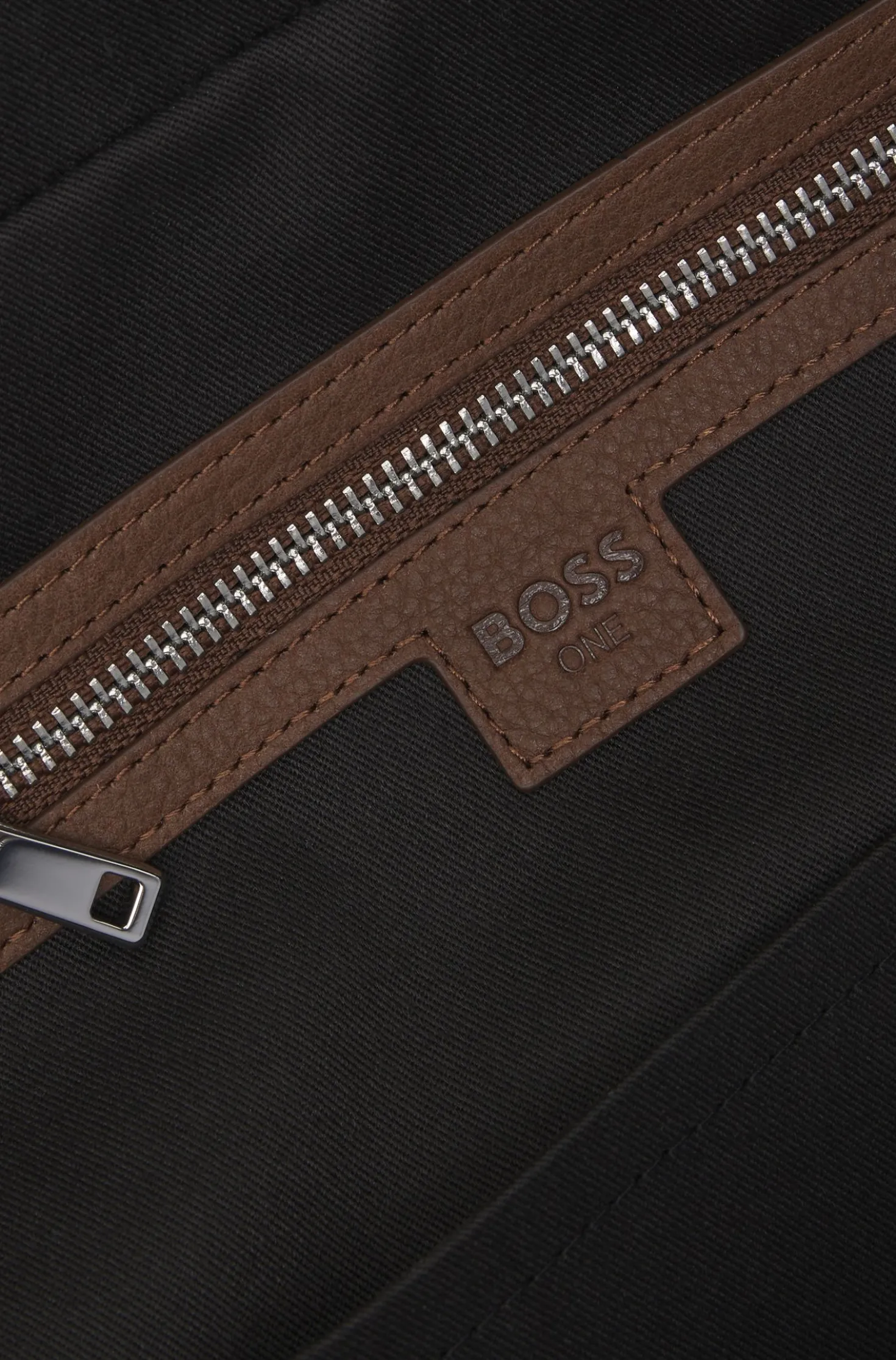 Grained-leather holdall with embossed logo
