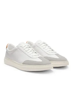 Grained-leather trainers with contrast backtab