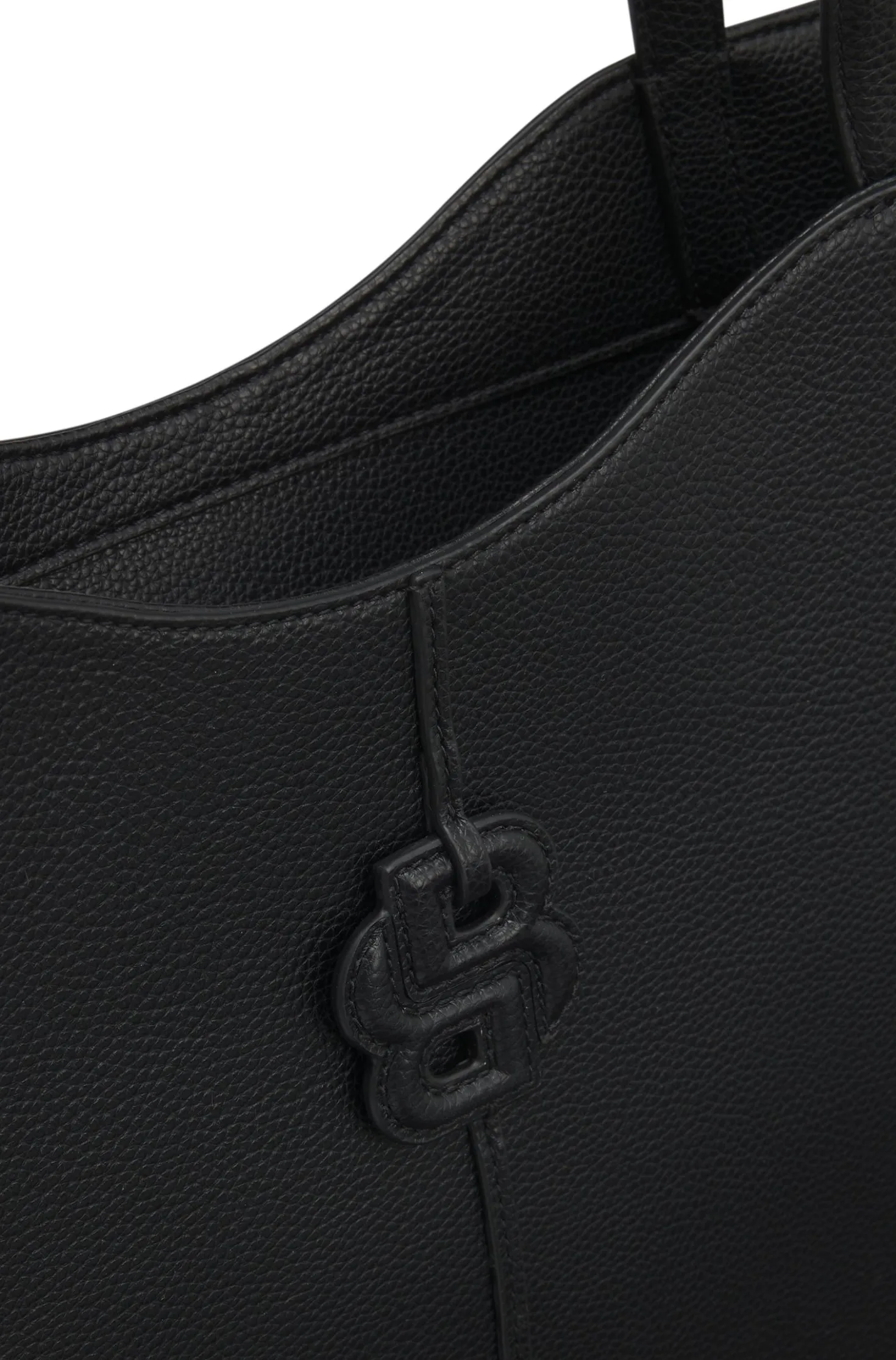 Grained tote bag with Double B monogram
