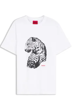 Graphic-print T-shirt in cotton jersey