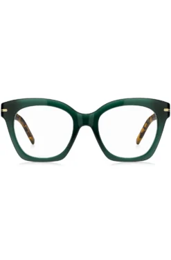 Green-acetate optical frames with Havana temples