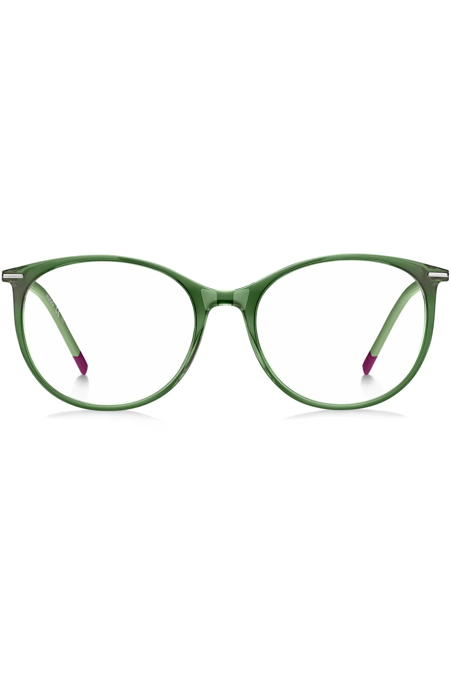 Green-acetate optical frames with stainless-steel temples