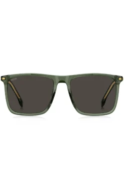 Green-acetate sunglasses with gold-tone trims