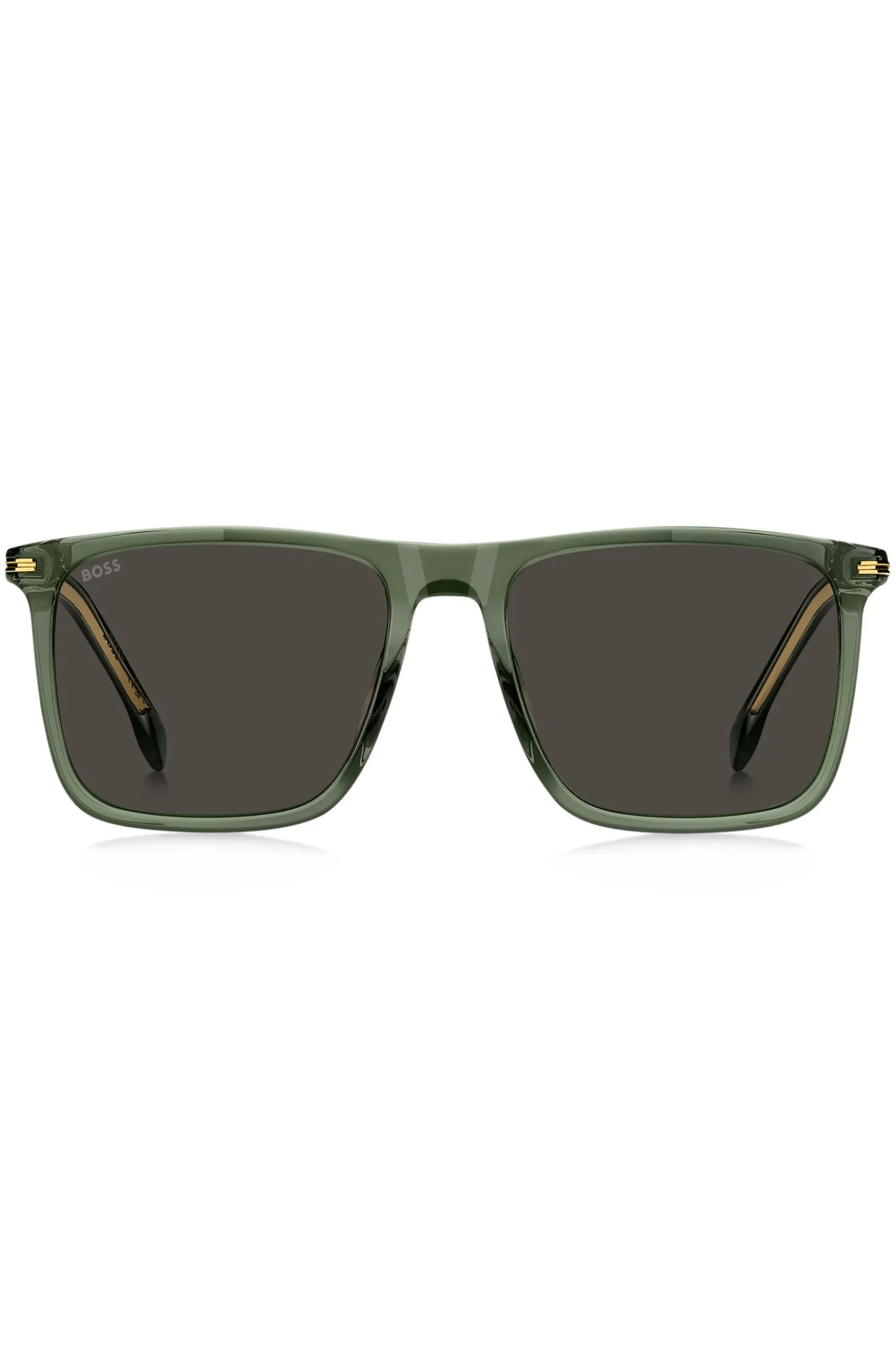 Green-acetate sunglasses with gold-tone trims