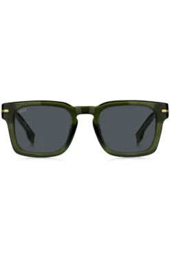 Green-acetate sunglasses with gold-tone hardware