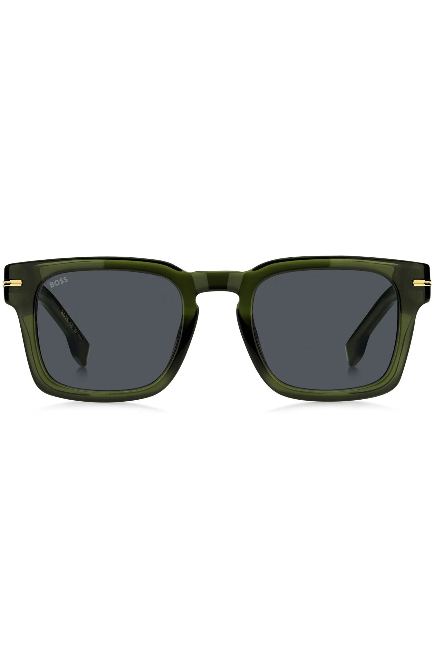 Green-acetate sunglasses with gold-tone hardware