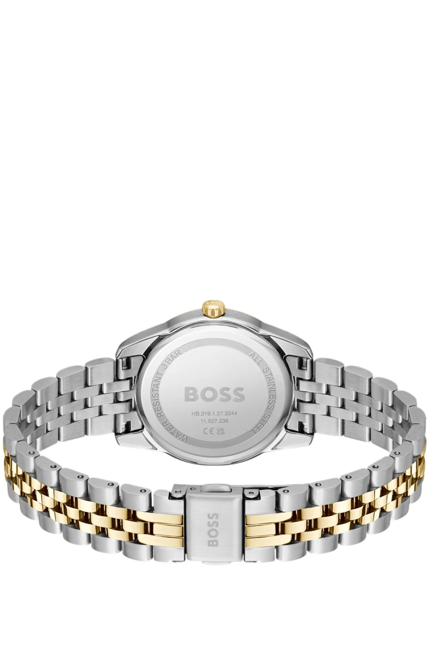 Green-dial watch with two-tone bracelet