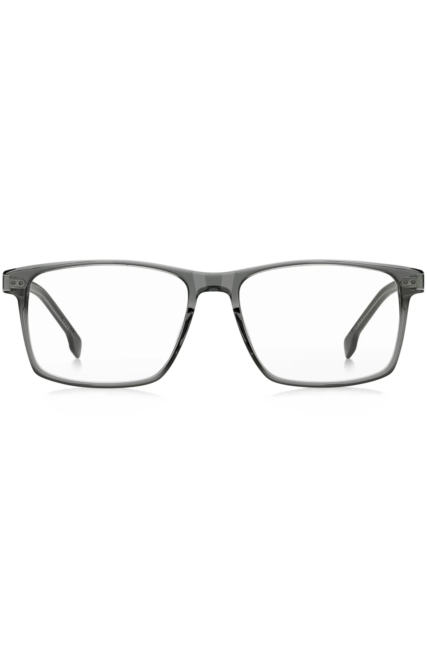 Grey-acetate optical frames with temple stripe