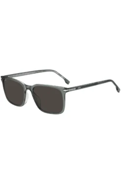 Grey-acetate sunglasses with silver-tone trims