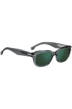 Grey-acetate sunglasses with green lenses