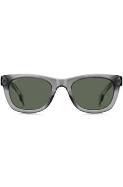 Grey-acetate sunglasses with 3D logo