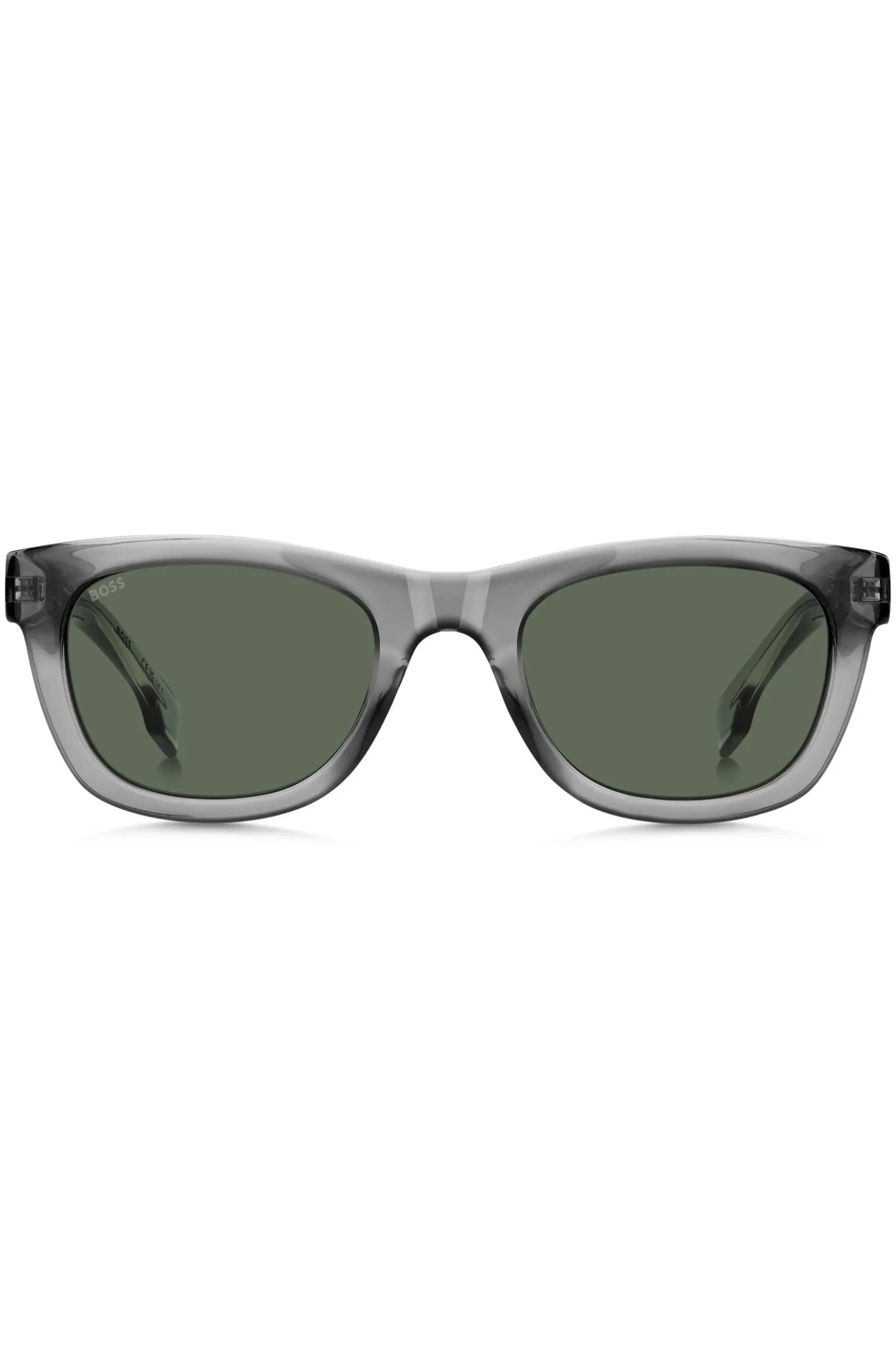 Grey-acetate sunglasses with 3D logo