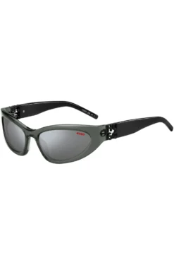 Grey-acetate sunglasses with 3D monogram