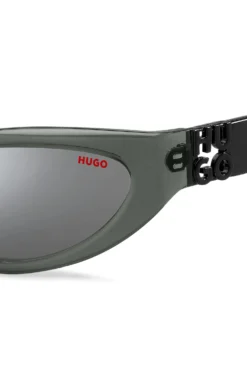 Grey-acetate sunglasses with 3D monogram
