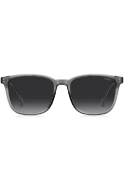 Grey-acetate sunglasses with silver-tone core wire
