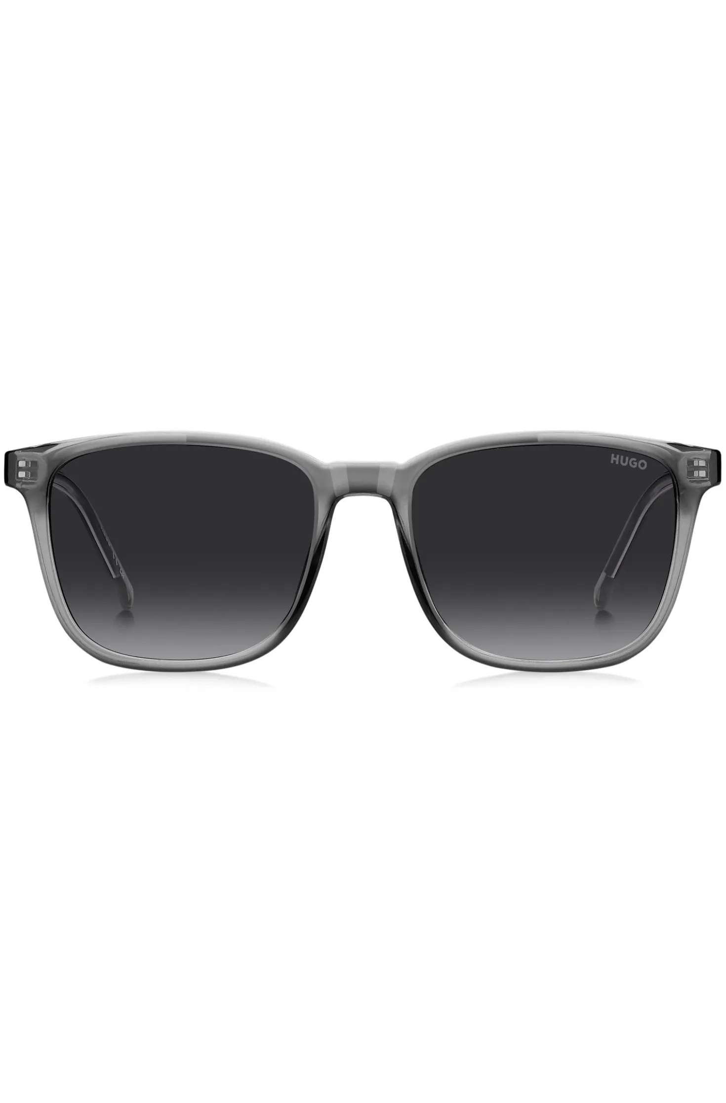 Grey-acetate sunglasses with silver-tone core wire