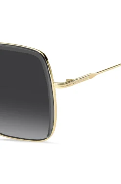 Grey-acetate sunglasses with gold-tone steel