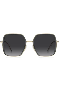 Grey-acetate sunglasses with gold-tone steel