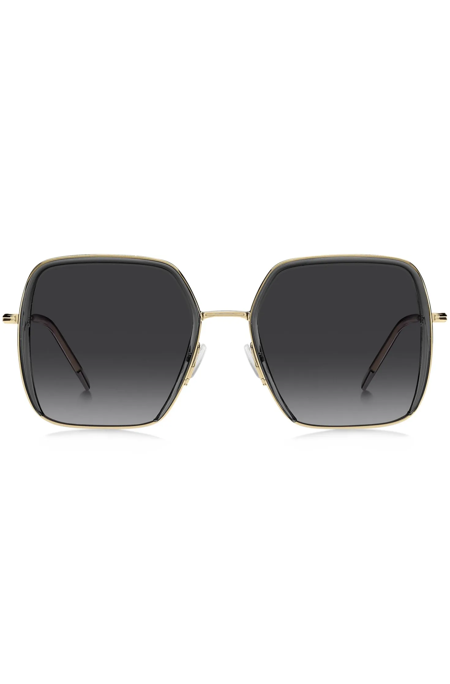 Grey-acetate sunglasses with gold-tone steel