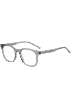 Grey optical frames with silver-tone accents