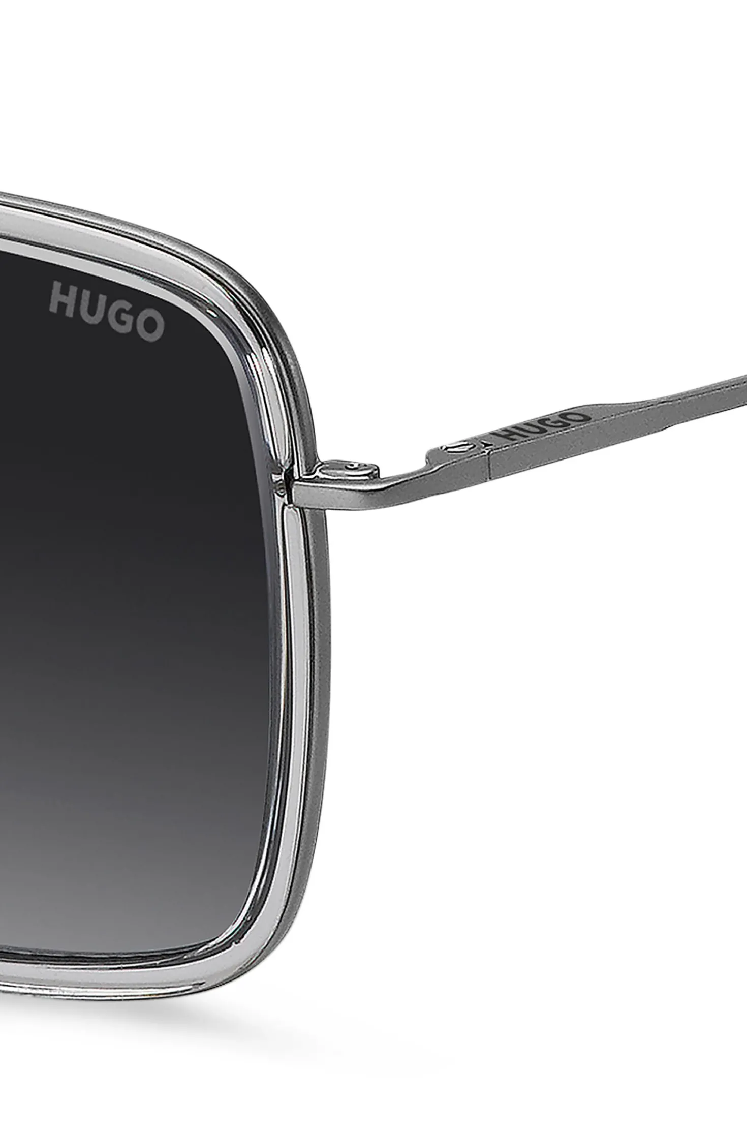 Grey sunglasses with double bridge